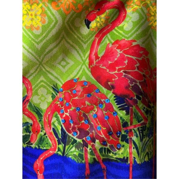 Paul Brent flamingo tote21"x15" zipper - Picture 3 of 8